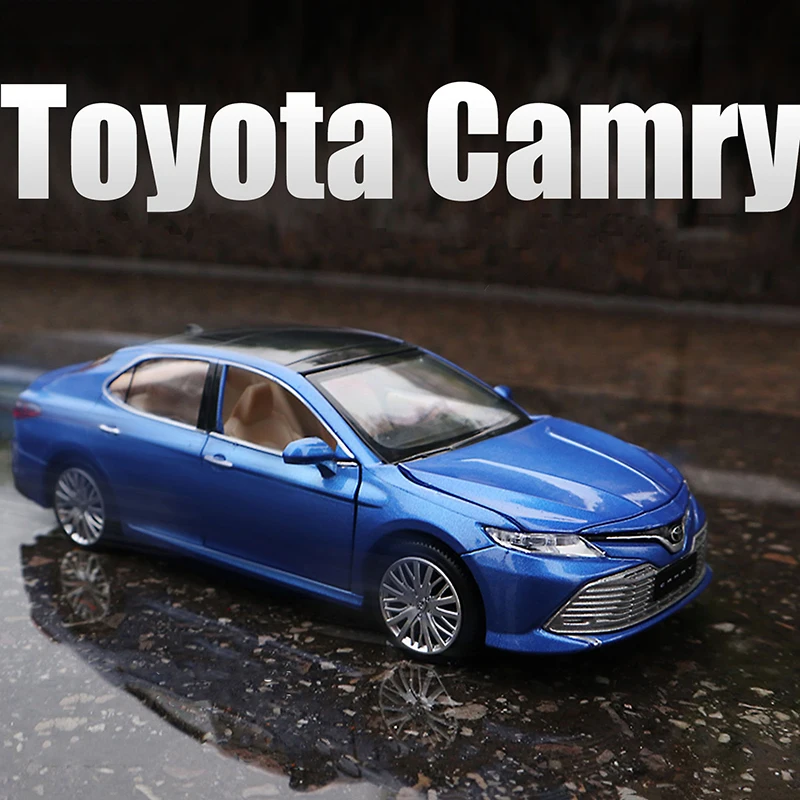 MSZ 1:34 Toyota Camry Blue Alloy Car Model Diecasts Metal Toy Vehicles Car Model High Simulation Collection Childrens Toy Gift