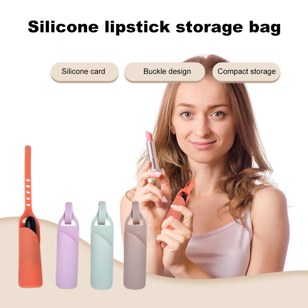 Lipstick Storage Bag Silicone Mini Lipstick Cosmetic Bag Portable Lipgloss for Stanley Cup Accessories