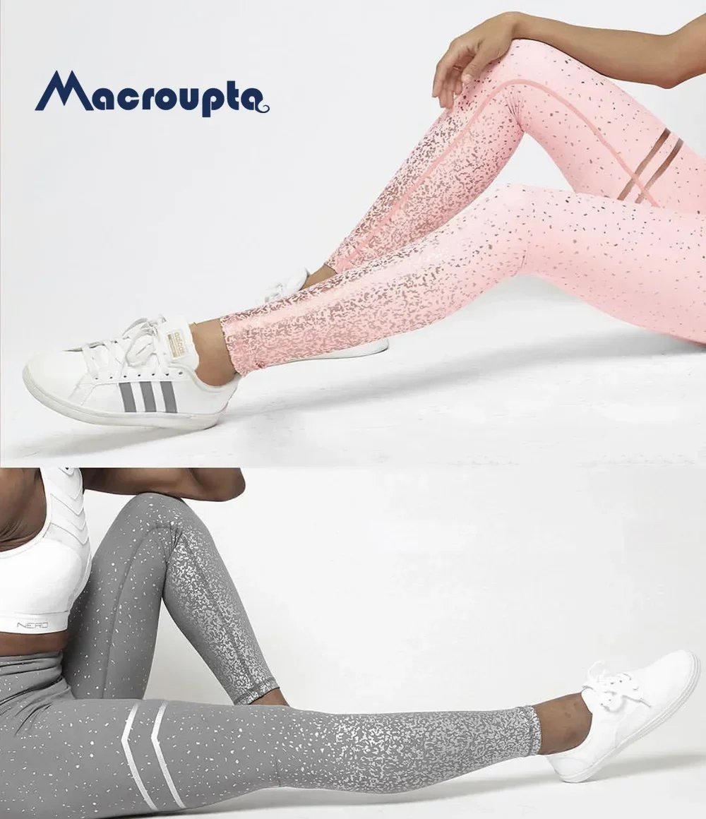 Women Gold Print Leggings No Transparent Exercise Fitness Leggings Push Up Workout Female Pants yoga Pants casual sports pants