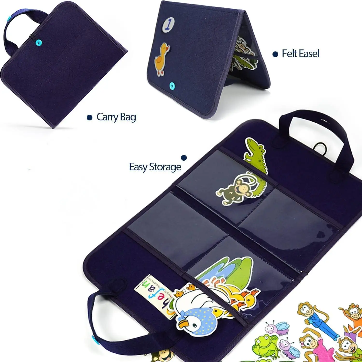 Preschool Educational Playset Creative Learning Tool Craft Toy Gifts for Kids Felt Boards & Storytelling Board