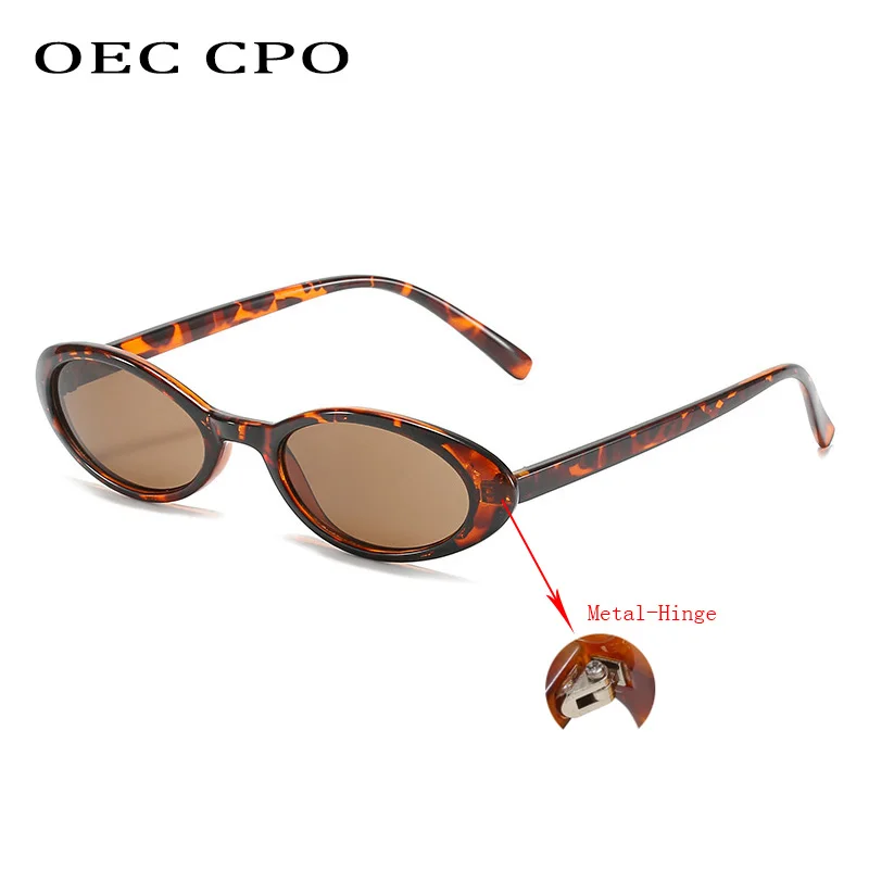 OEC CPO 섹시한 작은 타원형 여성 선글라스 2025 새로운 패션 레오파드 브라운 뜨거운 태양 안경 여성 레트로 다채로운..