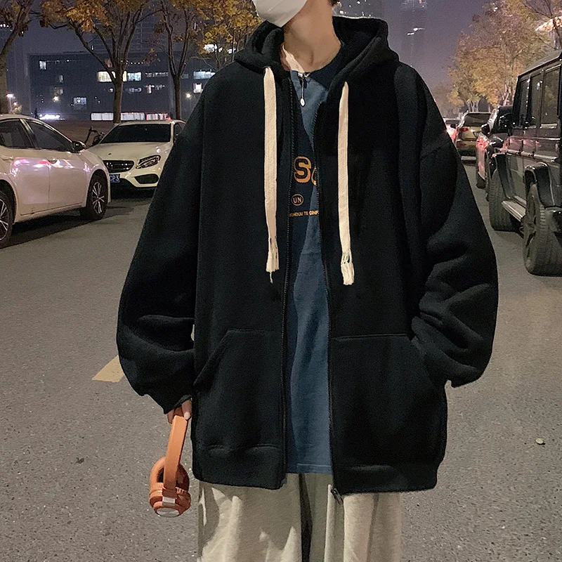 

Men Women Autumn Loose Designer Sense Niche Couple Hooded Multiple Colour Unisex Pure Cotton Hooded Cardigan Sport Jacket 3XL