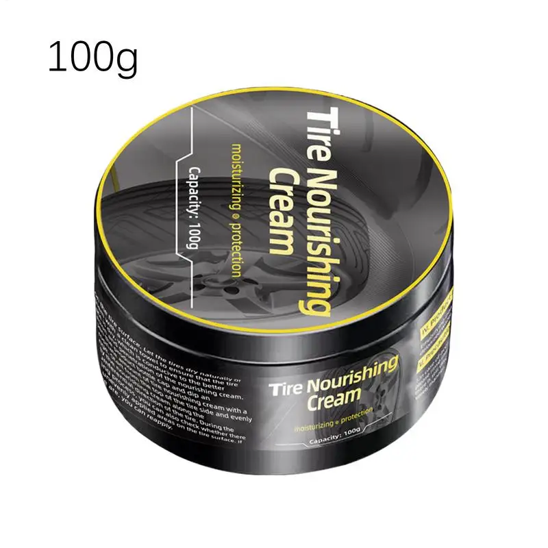 100g Tire Nourishing Cream Tire Blackening Wax Wheel Rim Scratch Repair Paste Auto Wheel Cleaner Waterproof For Trucks SUVs