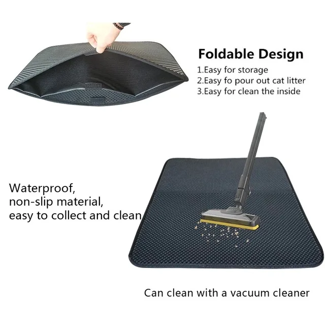 Cat Litter Mat Waterproof Double Layer EVA Foldable Pet Litter Mat Non-slip Sand Trapping Pad Washable Bed Mat Clean Pad Product 5