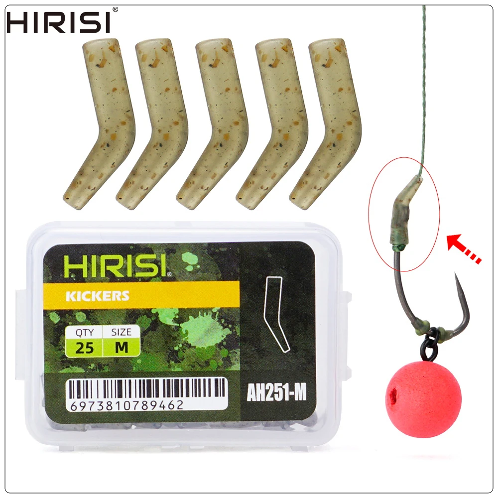 Hirisi 25 Stück Karpfen-Angelhaken Kickers D Rig Kicker Aligner Haken Ärmel Rigs Anti Tangle Sleeves Hook Aligner AH251 – Detail 1