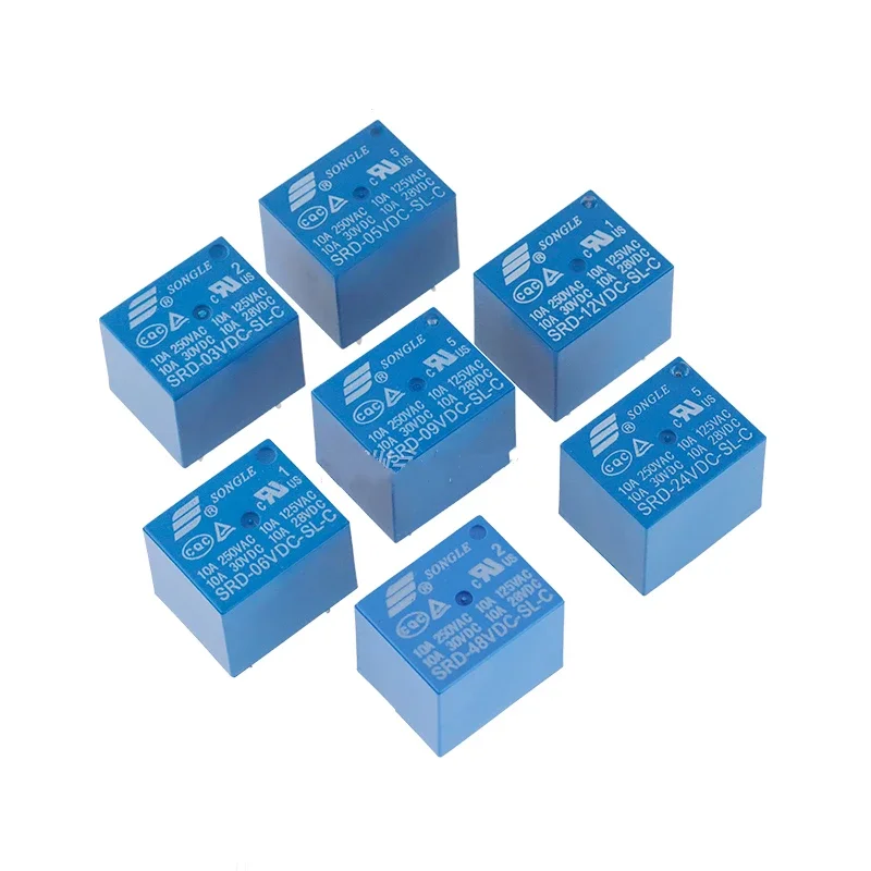 

Реле мощности SRD-03VDC 05VDC 06VDC 09VDC 12VDC 18VDC 24VDC 48VDC-SL-A SL-C T73 7A 10A 15A 4-5Pin 5 шт.
