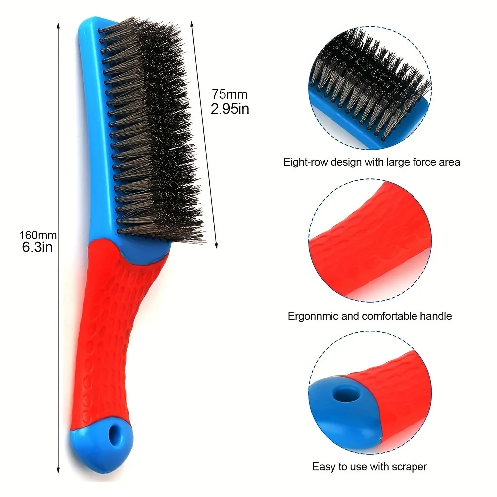 Wire Brush Duty Stainless Bristles with Plastic Handle Grip for Rust Wielding Slag Dirt & Paint Scrubbing with Deep Cleaning cleaning brush wire brush stainless steel wire brush wire cleaning brush