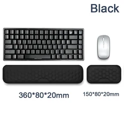Ergonomic Memory Foam Keyboard Wrist Rest Pad (Medium Set gray)