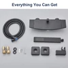 Matte Black Waterfall Spout Bathtub Faucet Hot and Cold Water Mixer Faucet Bathroom Faucets Wall-mounted Bathtub Mixers Taps 5
