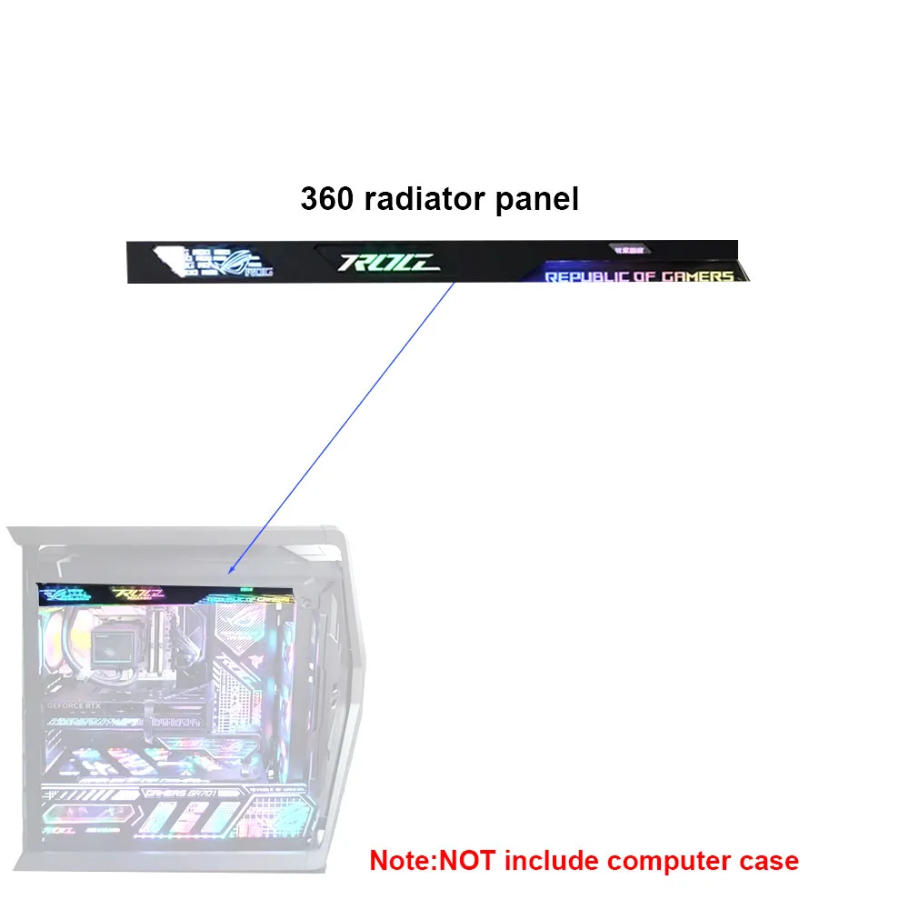 ARGB ROG GR701 HYPERION 섀시 조명 패널, 5V AURA SYNC 고품질 게이머 캐비닛 슈라우드 수리 PSU/360 라디에이터 플레이트