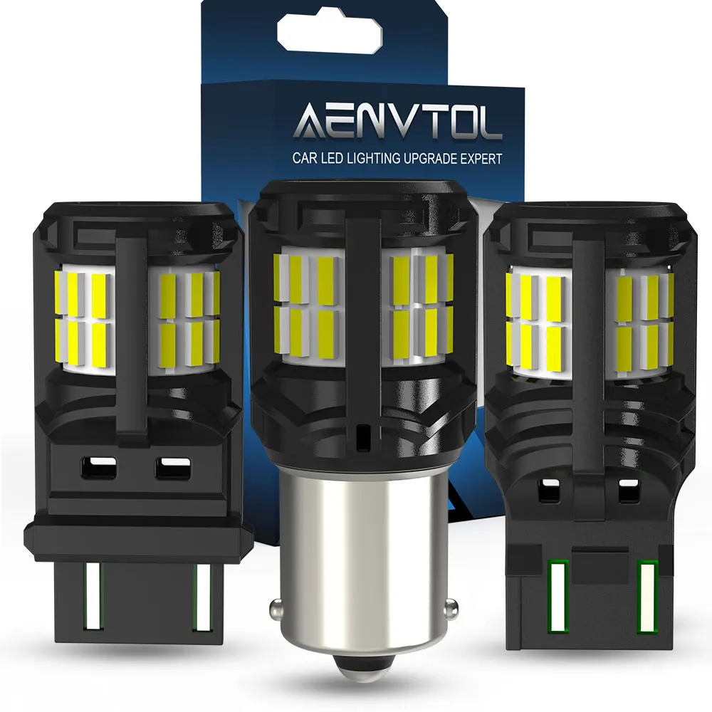 

AENVTOL 2pcs Canbus 1156 BA15S P21W T20 7443 7440 W21W LED Reversing Lamp DRL T25 3157 P27 LED Brake Taillight Turn Signal Light