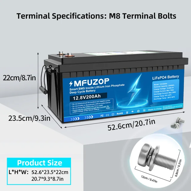 値下げしました！ MFUZOP LiFePO4バッテリー 12V 100Ah MFUZOP 12V100Ah LiFePO4リン酸鉄リチウムイオンバッテリー