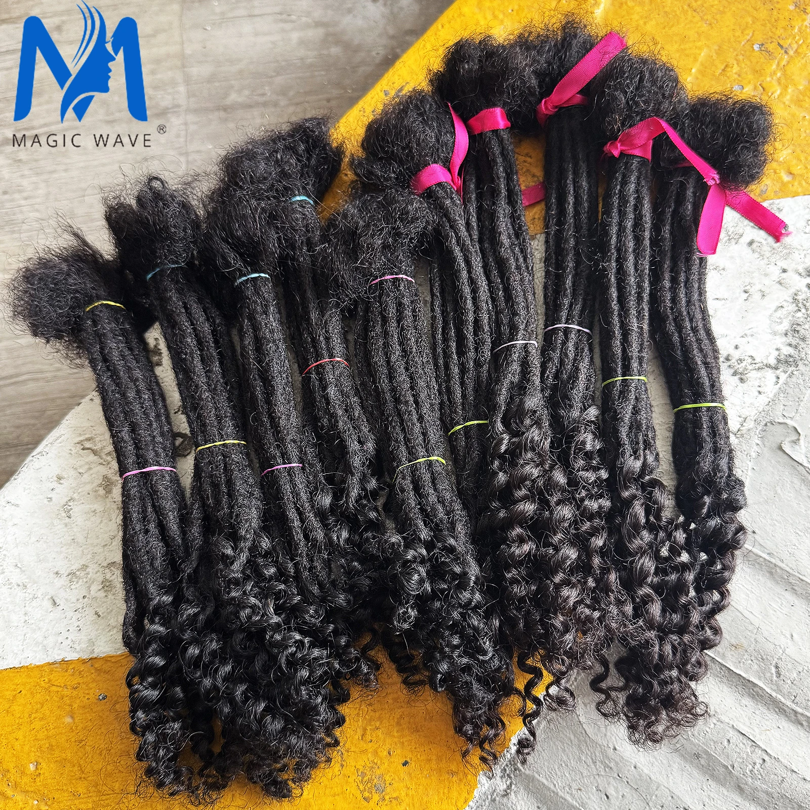 8-14inch Locs Dreadlock Extension Human Hair with Curly Ends 100% Permanent Huamn Hair Loc Extension Can Be Dyed Bleached 4