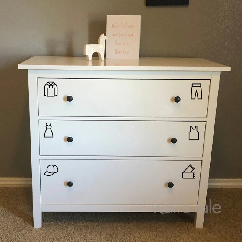 Lot De 4 Autocollants De Classification Pour Garde-robe Enfant - Étiquettes Amovibles Sans Résidu Pour Armoire Et Tiroirs