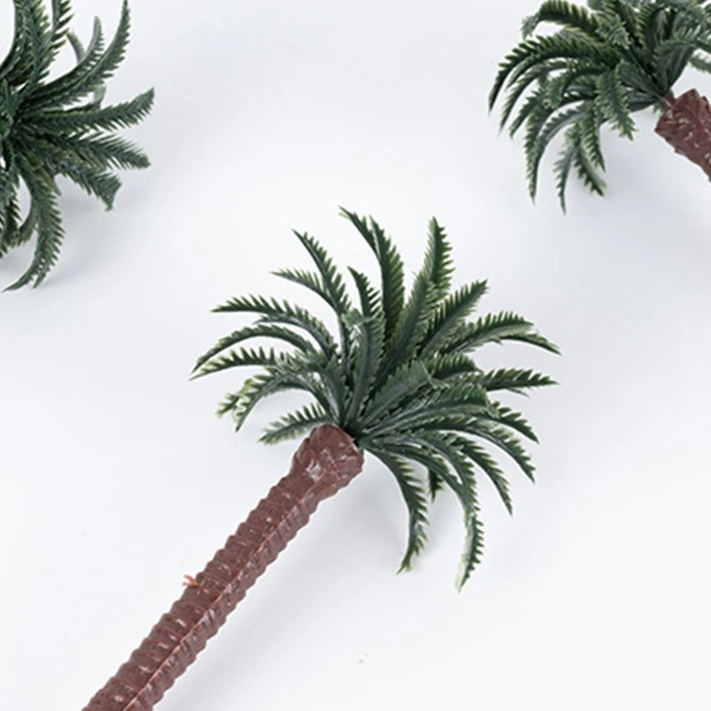 Miniature Display City Road Scene Set with Coconuts Tree 1:64 Scale Road Scene Modeling Kits for Sand Model Builders 4