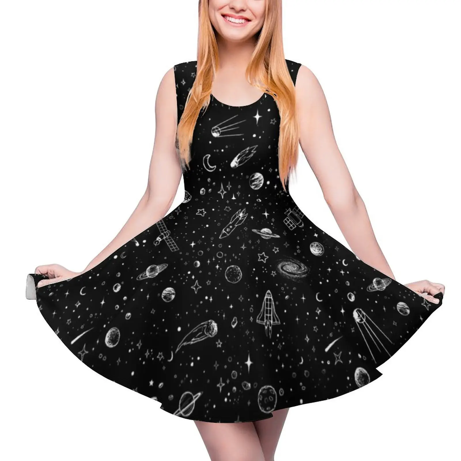 Space Sleeveless Dress long sleeve dresses woman dress elegant dress party women elegant luxury