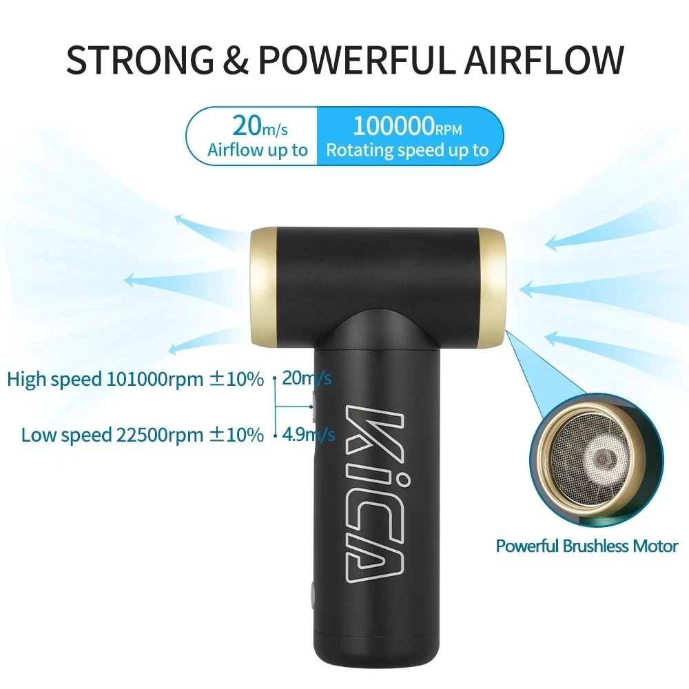 KICA Jetfan 2 Electric Air Dust Blower Compresse Air Duster Portable Cordless Computer Keyboard Cleaner 100000RPM