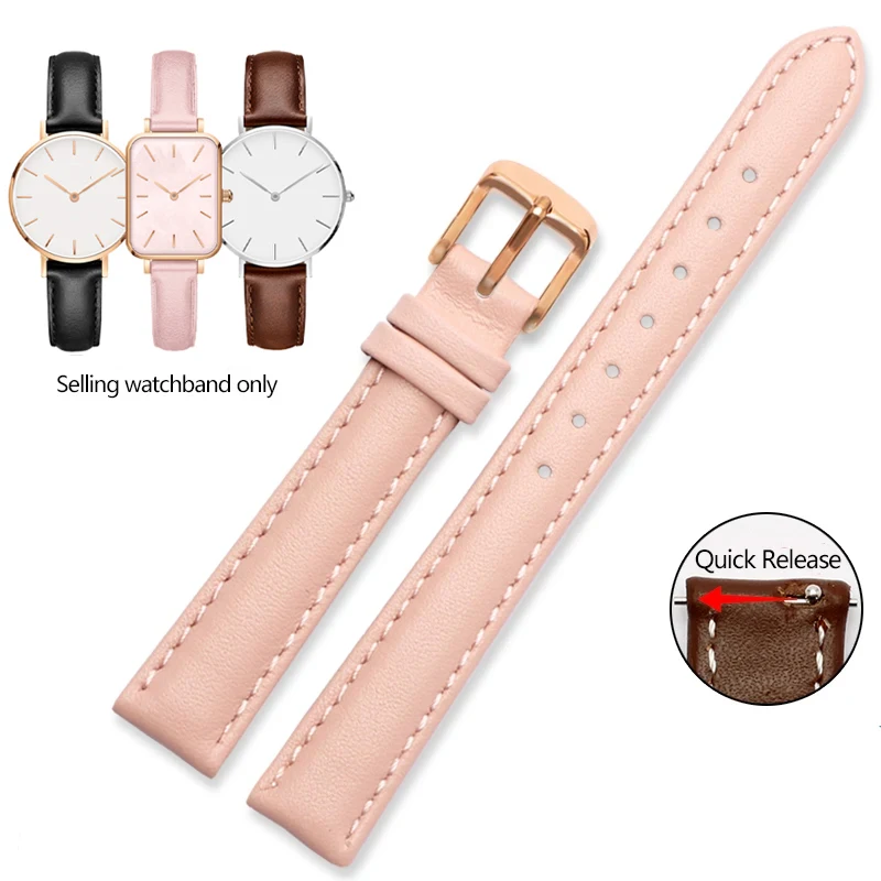 Elegant Quick Release Leather Watch Strap – Soft Cowhide Bracelet