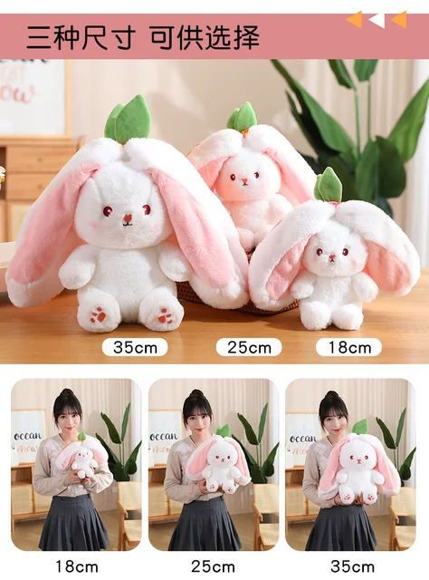 Jouet de transformation mignon en peluche pour enfants, lapin, over, petit  fruit, Harvey, carotte, beurre, confort, dormir, filles, cadeau, nouveau -  AliExpress