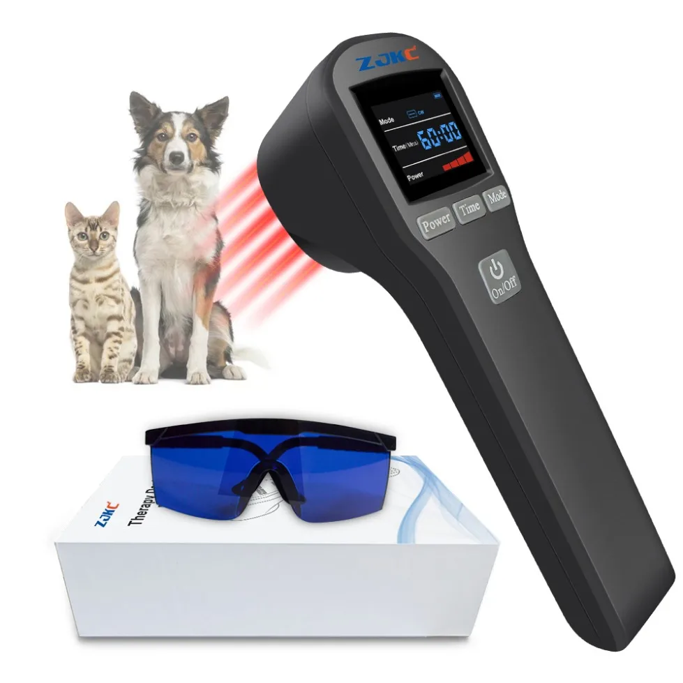ZJKC Low Level Laser Therapy Device Pain Relief Arthritis Laser Physiotherapy 650nm 808nm Handheld for Pet Dogs Cats Horses 45 40cm dog treat dispenser stress relief snuffle mats for cats dogs