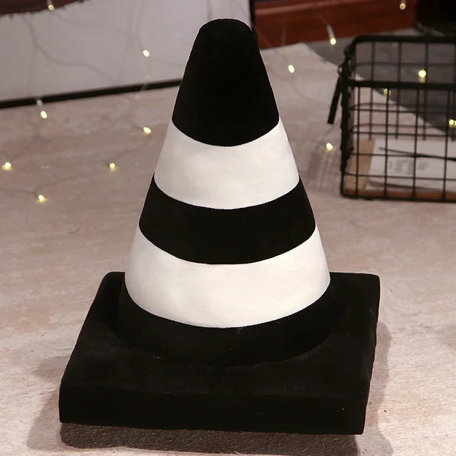 1pc 45cm Barricade Plush Pillow Children's Play Toy Traffic Cone Mini Road Simulation Construction Cone Sign Cushion Pillow Doll