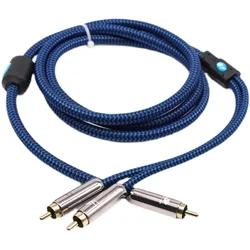 Premium Audiophile RCA Subwoofer Y Splitter Cable - High - Fidelity Sound Connection (Available in Various Lengths) - 1meter (Blue)