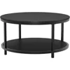 Rustic Industrial 35.8" Round Coffee Table with Storage Shelf and Sturdy Metal Legs, Easy Assembly 4