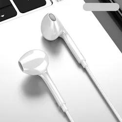High-Quality Wired In-Ear Headphones with Microphone and Bass Stereo Sound (White)