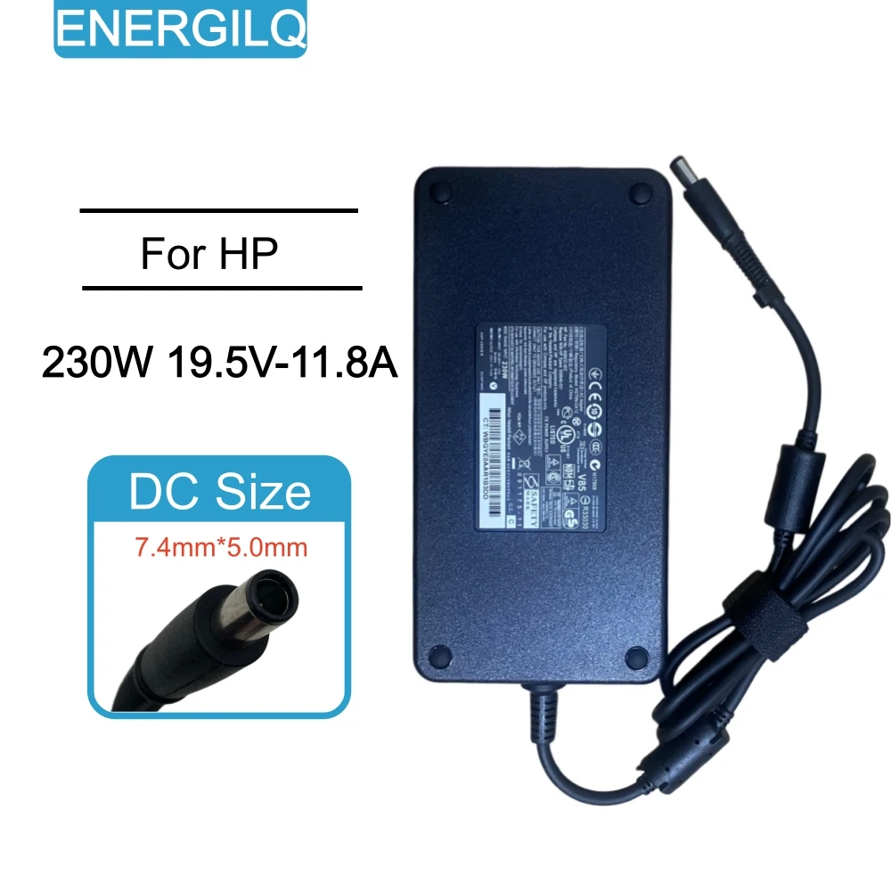 HP 엘리트북 8770w 8760w 8740w 8570w 8560w 8540w용 230W 19.5V 11.8A 7.4*5.0mm 노트북 어댑터 충전기 (전원 공급 장치)