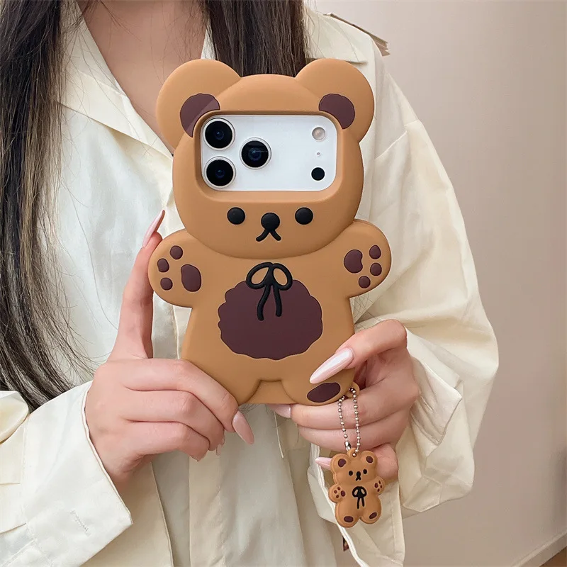 3D Cartoon Bear Silicone iPhone Case – Shockproof Cover — detail image 8
