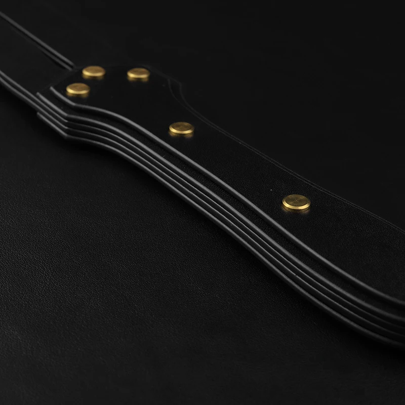 37.5CM Two layers Genuine Leather Horse Whip,Rivet Reinforcement Handle Riding Crop Party Flogger Horse Riding 3