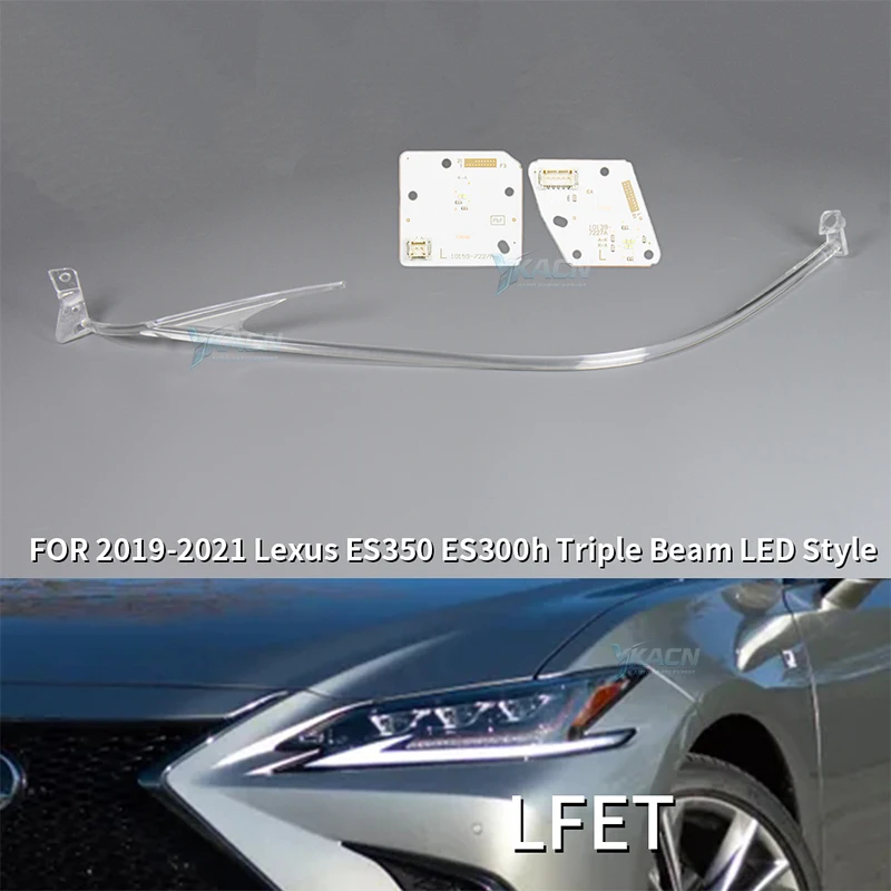 렉서스 ES300 ES300H 2019-2021 헤드라이트 주간 주행등 튜브 라이트 가이드 스트립용 화이트 LED 엔젤 아이즈 DRL 칩 보드