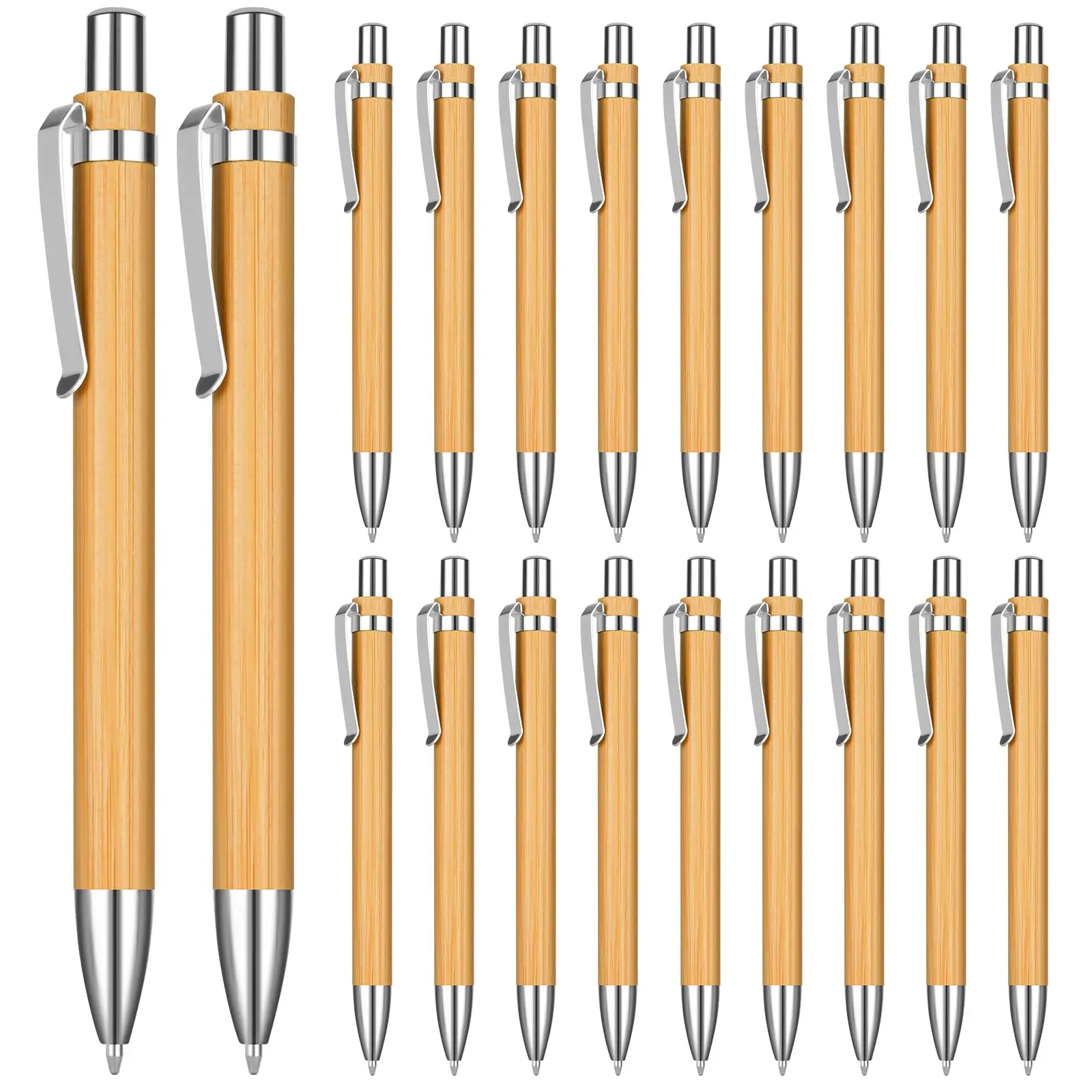 

100 Pcs/Lot Bamboo Ballpoint Pen Stylus Contact Pen Office & School Supplies Pens & Writing Supplies Gifts-Blue Ink Hot