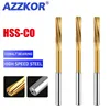 AZZKOR HSS-CO Helical Reamer Cobalt Titanium Plated Stainless Steel Special Straight Shank Reamer 3-20 Decimal Point Reamer 2
