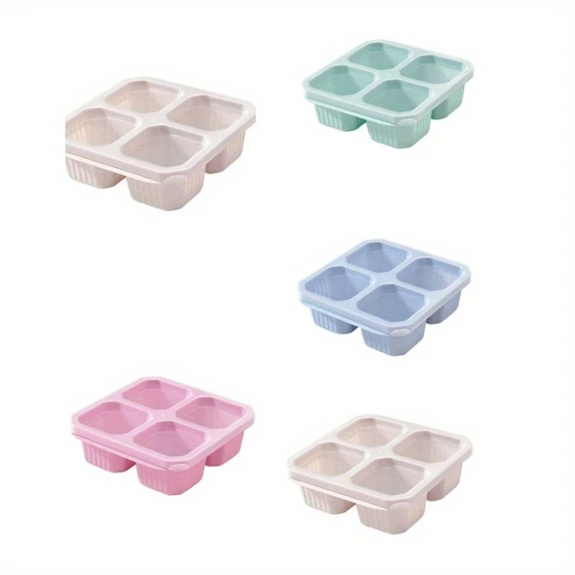 5pcs Wheat Straw Lunch Box Snack Compartment Box Nuts Candy Sealed Box Small Food Cake Fruit Refrigerator Fresh-keeping Box 2