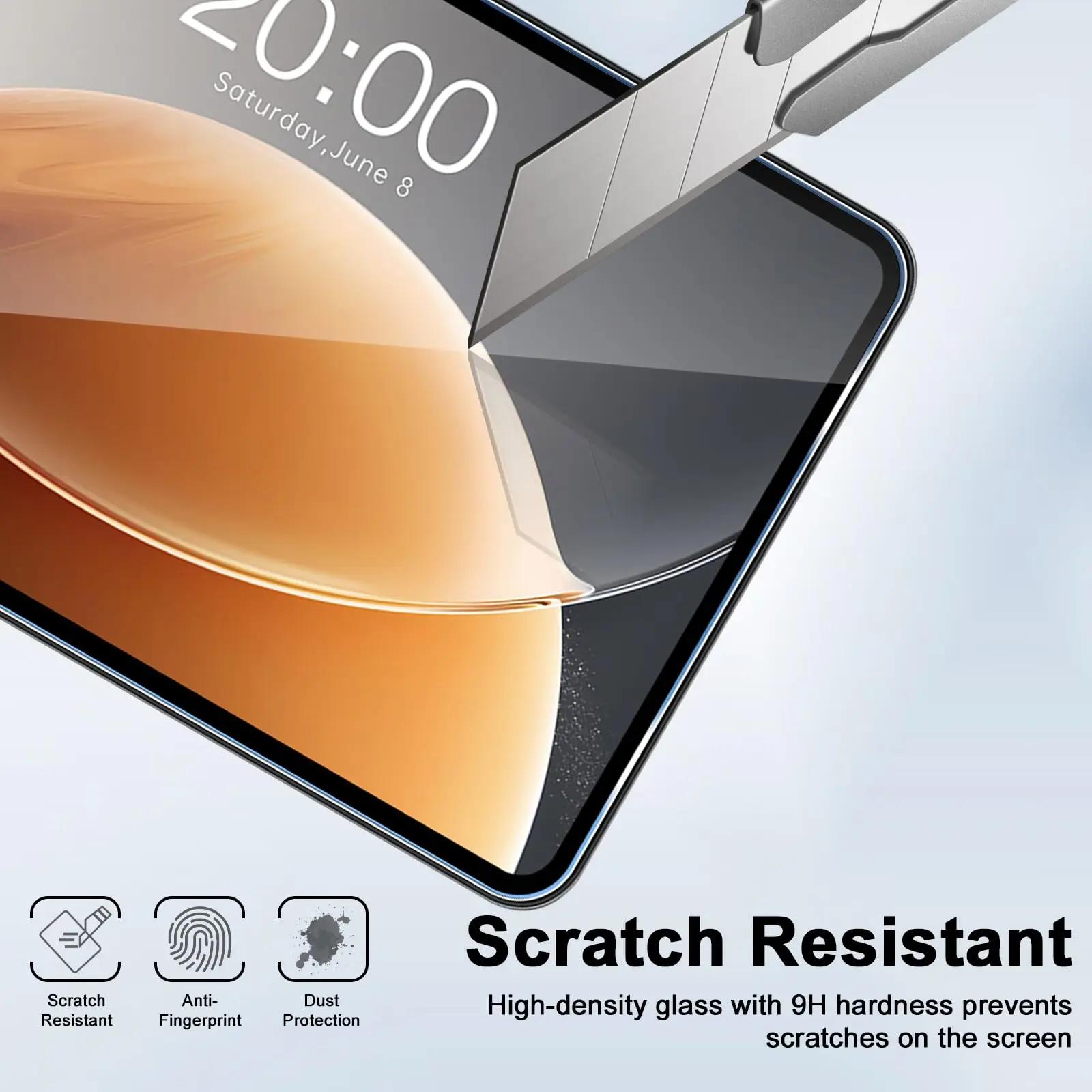 Enhanced Tablet Screen Protector - 13.4 HD Clear Tempered Glass, 9H Hardness, Anti-Scratch, Anti-Fall