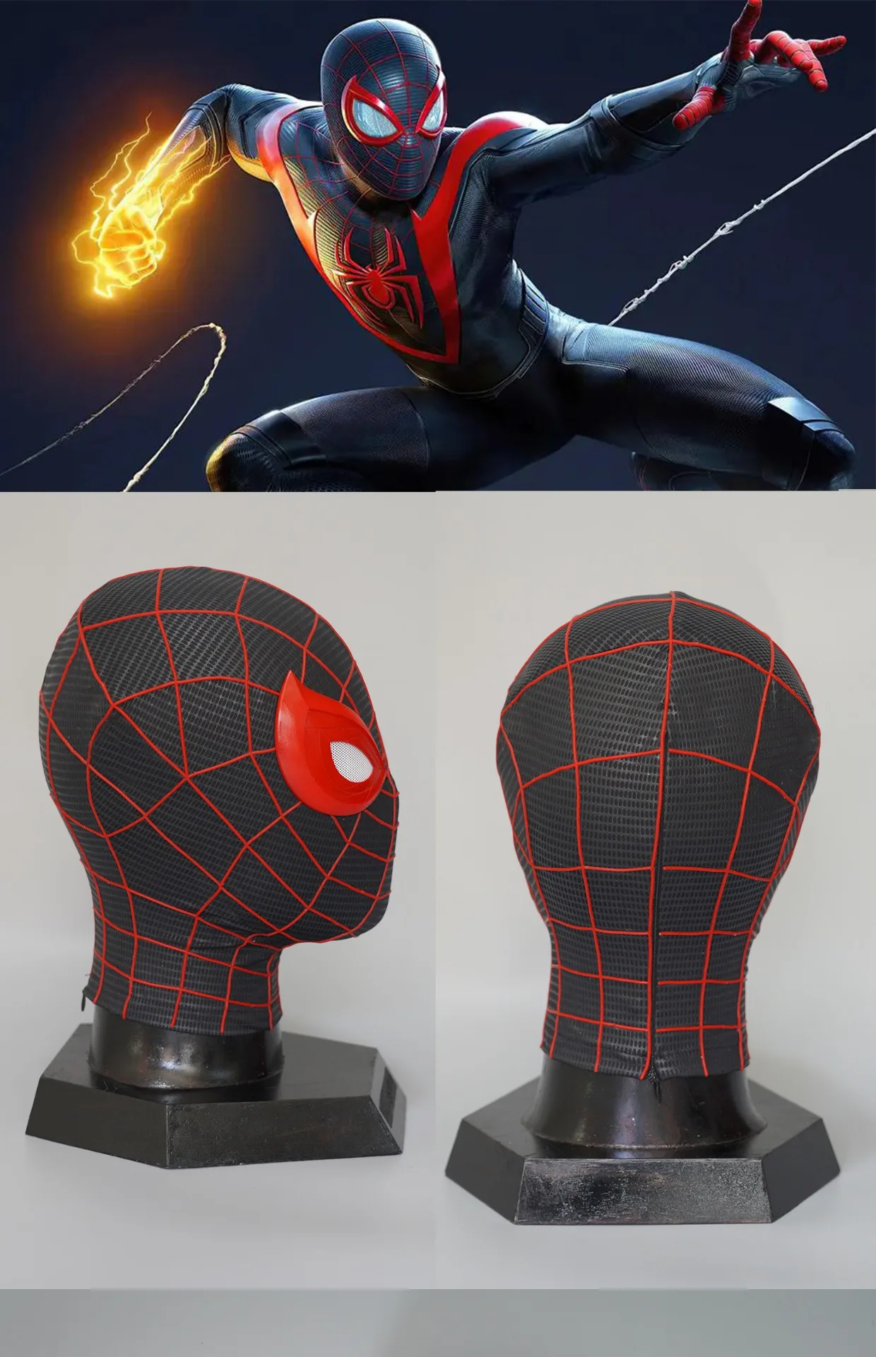 apelación Esquiar Hija Máscara de Cosplay de Marvel Spiderman PS5 Ultimate Miles Morales 1:1,  disfraz de superhéroe COS, máscaras de Spiderman, réplica de casco 3D| | -  AliExpress
