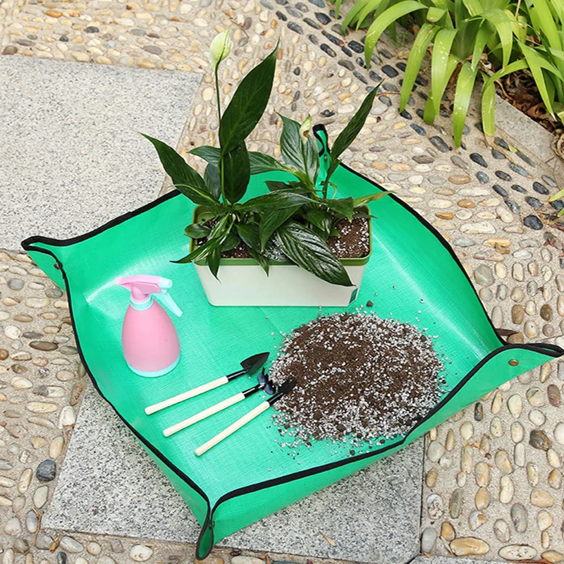 50/68/100CM Planting Mat PE Gardening Potting Mat Gardening Pad Waterproof Foldable Pot Transplanting Plant Pad planting mat,gardening mat