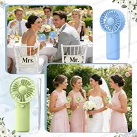 12-24 mini-ventilateurs de mariage portables en gros pour invités, ventilateurs à piles avec carte, cadeaux pour fêtes de mariage et événements extérieurs 3