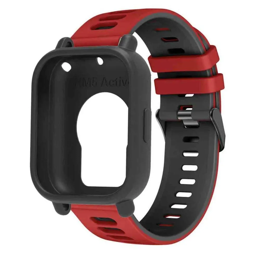 Silicone Sport Band with Protective Case for Smartwatch - Breathable and Soft