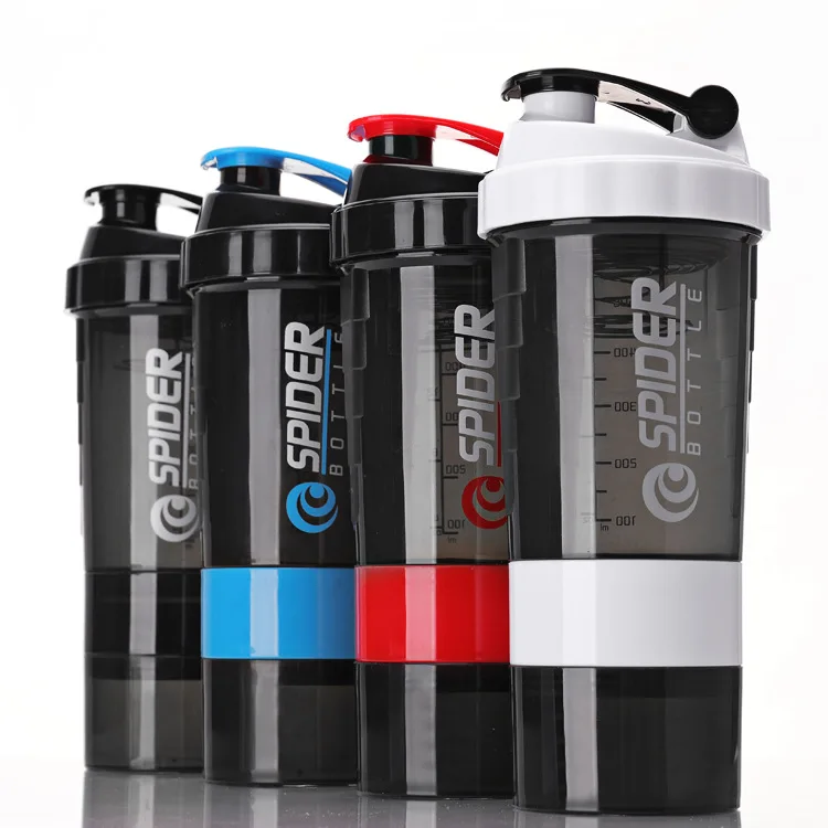 3 schicht Shaker Flasche Protein Pulver Milchshake Tasse Sport Fitness Wasser Tasse 550ml Wasser