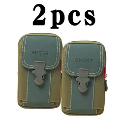 Men's Tactical Belt Pouch Phone Holster - Compact Waist Bag & Card Holder (2pcs - Green style 1)