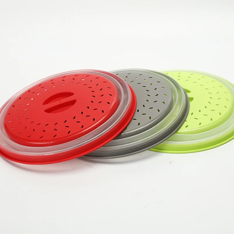 

Microwave Splatter Cover Heating Folding Cover Silicone Fresh-Keeping Cover Oil-Proof Splash-Proof Cover with Hook Cooking Lid