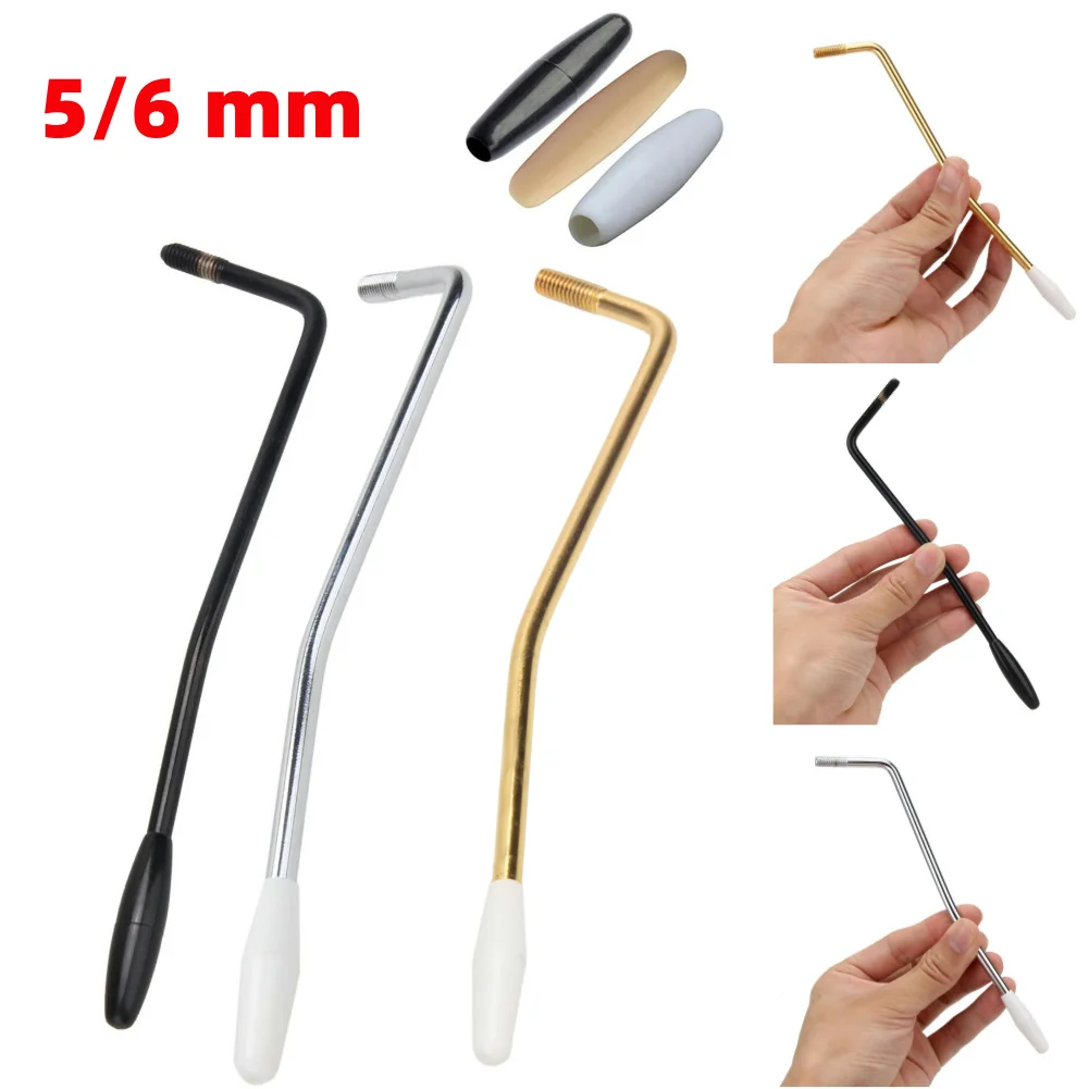 5MM/6MM Electric Guitar Handle Instrument Pick For Fender & Squier Strat 5mm Black/White Tip Guitar Tremolo Arm Whammy Bar guitar tremolo arm