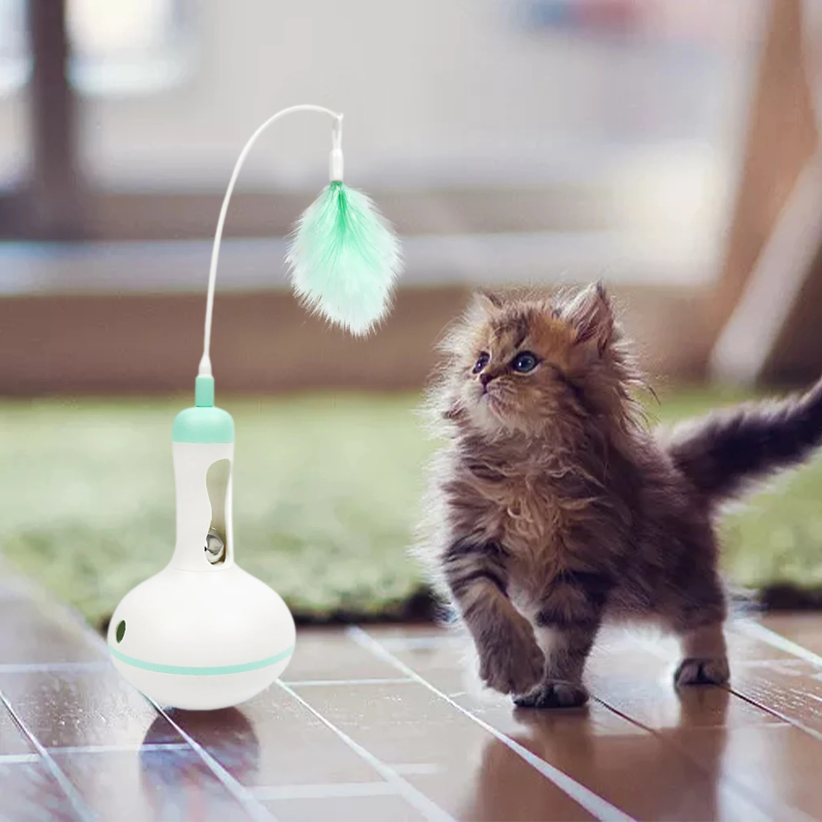 Electronic Pet Cat Toy Smart Automatic Funny Cat Exercise Toy Electric Rotating Kitten Toys Butterfly Cat Stick Interactive Toy