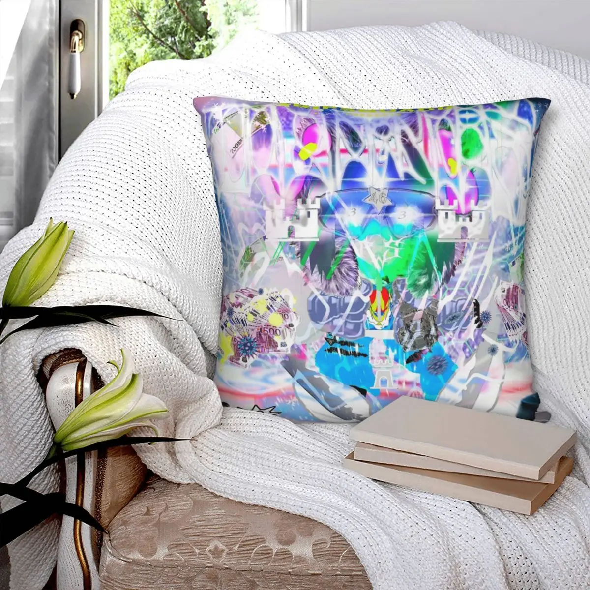 BLADEE LV Square Pillowcase Polyester Linen Velvet Creative Zip Decor Throw  Pillow Case Bed Cushion Cover