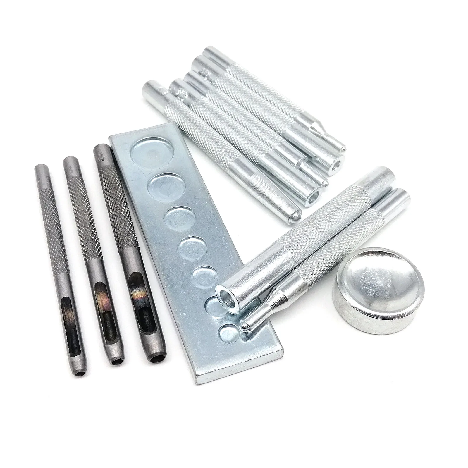 Die Punch Tool 10mm 12.5mm 15mm Metal No Sew Leather Jacket Coat Bag Clothes Press Popper Snap Button Stud Fastener Repair snap buttons tools
