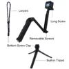 PULUZ 3-Way Grip Selfie Stick Foldable Tripod Handheld Selfie Extension Bracket for GoPro/Insta360 ONE R/DJI Action Cameras 4