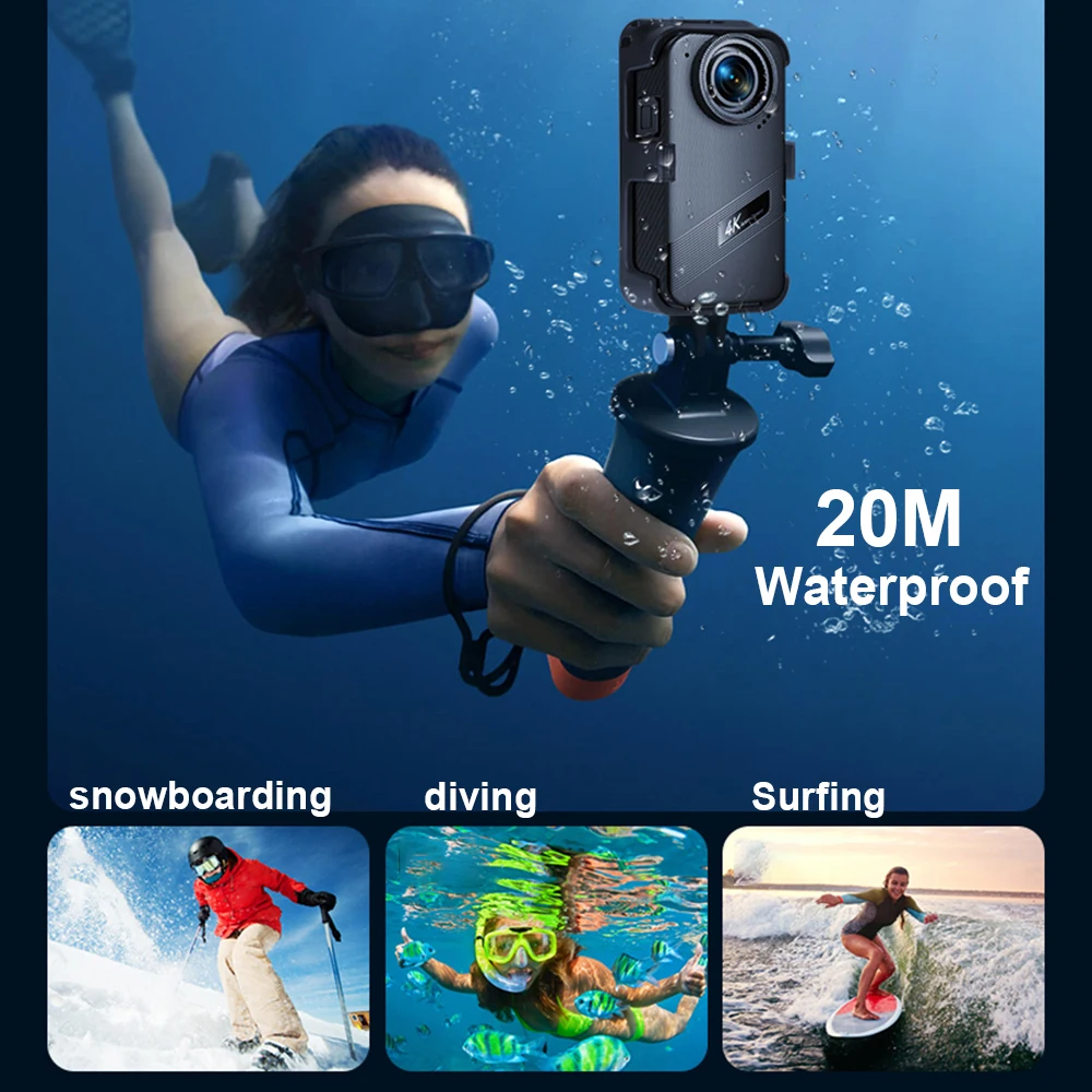 Active Action Camera Mini Camera 4K Ultra 48MP Waterproof Anti-shaking WIFI Remote View Machine Outdoor Cycling Mini Camera 2