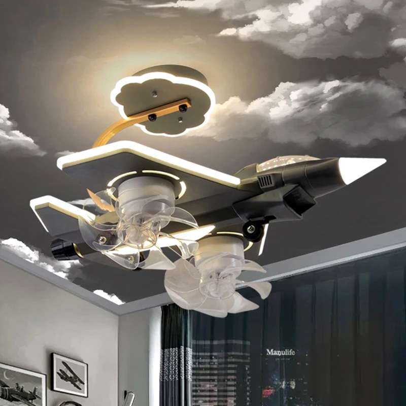 Airplane Ceiling fans with light and silent cooling fan without blades